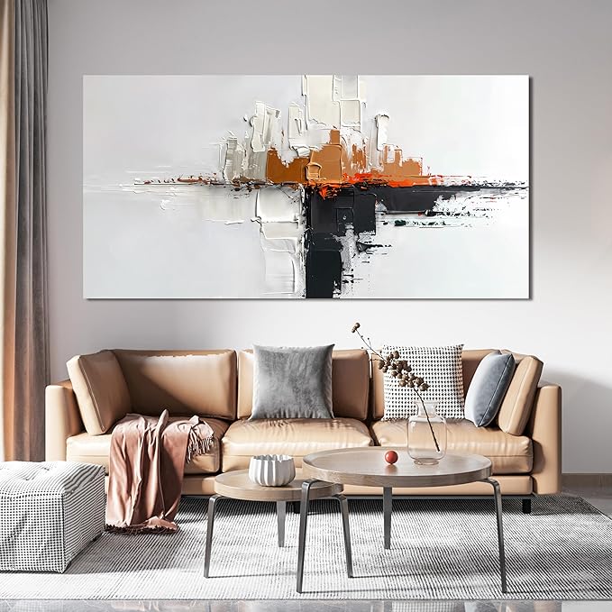 Abstract Large Wall Art Decor Modern Wall Art Pictures for Living Room Abstract Canvas Art Wall Decor Oversized Black and White Wall Art Prints Artwork for Walls Bedroom Office Home Decor 29" X 58"