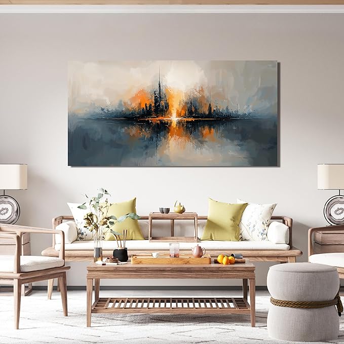 Abstract Wall Art Decor Modern Black Wall Art Prints Abstract Canvas Art Wall Decor Wall Art Pictures For Living Room Canvas City Wall Art Decorations Artwork For Walls Bedroom Ofifice Home Decor 20" X 40"