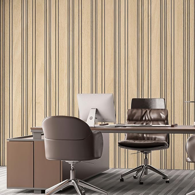 Art3d 4-Pack Glue-On Wall Panels, Wood Grain Texture Interior Wall Decor, 104"x12" Recycled Polystyrene Wainscoting Panels, Low Emission for Living Room Bedroom,Earth Oak