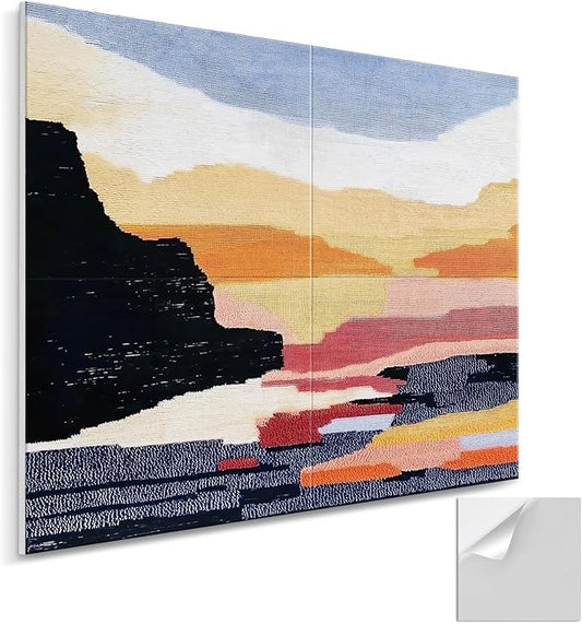 4 Pack Art Acoustic Wall Panels Self-Adhesive, 16" X 16" X 0.5" Acoustic Panels Decorativos Para Pared, Soundproof Wall Panels for Studio, Home & Living Room - Landscape painting