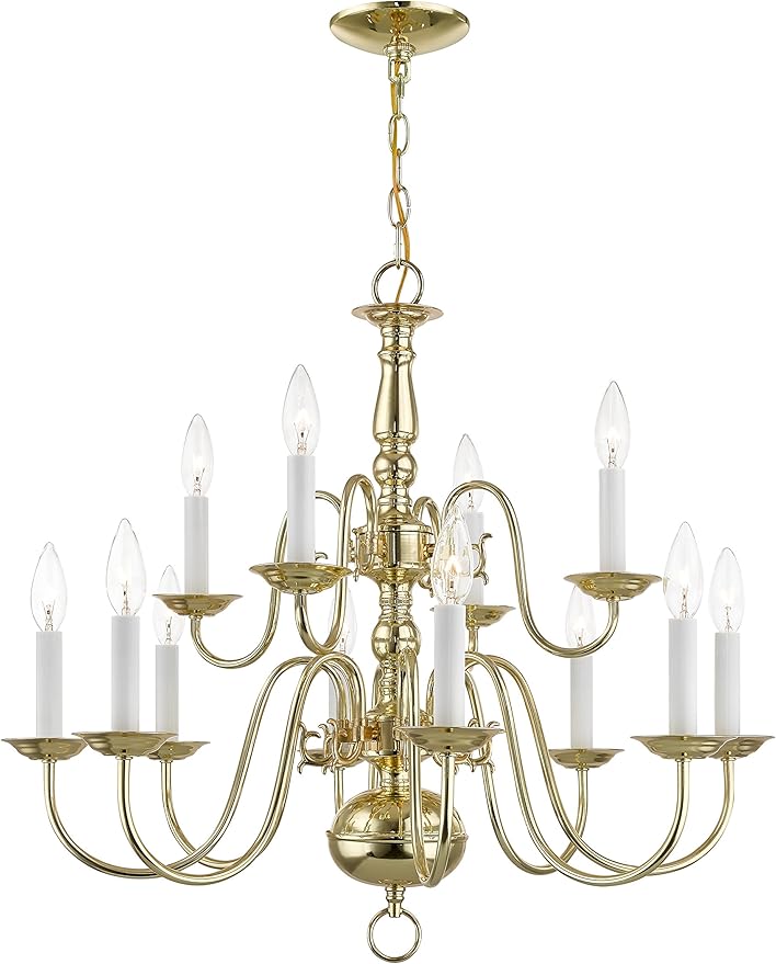 Livex Lighting 5012-02 Williamsburgh 2-Light Wall Sconce, Polished Brass