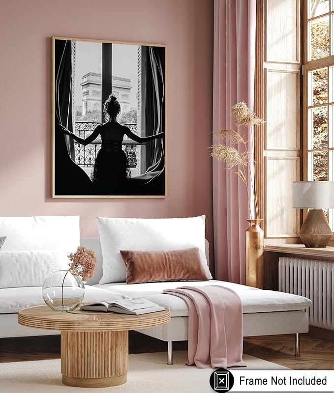 Poster Master Vintage Photograph Poster - Retro Minimalist Print - Girl In The Open Window, Black & White, Simple - Gift for Artist, Friend - Wall Decor for Living Room, Dorm, 18x24 Unframed Wall Art