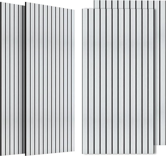 4 Pack Acoustic Wall Panels, Soundproof Panels with Simulated Wood Grain Finish, 47.2”x23.6” Decorative Acoustic Wall Panel for Office,Home Theater,Studio,Living Room, White Oak