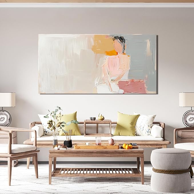 Abstract Canvas Wall Art Decor Artwork for Walls Large Wall Art Pictures for Living Room Abstract Canvas Art Wall Decor Pink Wall Art Prints Mystical Women Art Work for Home Office Decor 20"x40"