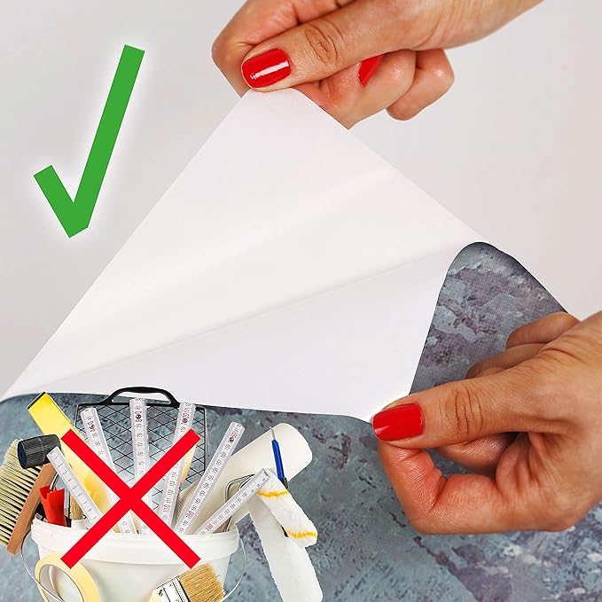 artgeist Wall Mural Marble 135x101 in - Peel and Stick Self-Adhesive Wallpaper Removable Large Sticker Foil Wall Decor Print Design Mural Stone Wall Abstract 3D Effect White Grey f-C-10044-a-c