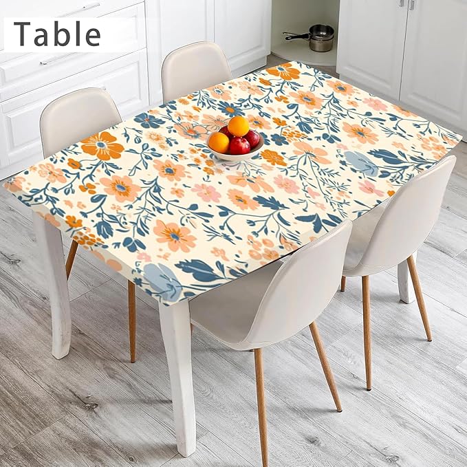 Nuxovilar Orange Grey Floral Mosaic Textured Peel and Stick Wallpaper, 15.75"x39.37", Self-Adhesive Contact Paper, Artistic Tile-Look Pattern for Bedroom, Living Room and Table Decor