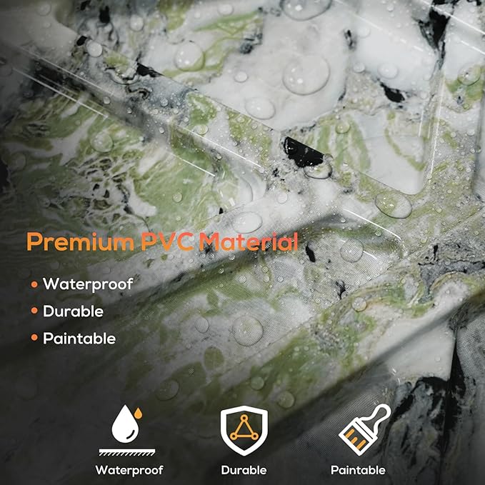 33 Pack 3D Wall Panels for Interior Wall Decor, 12''x12'' Ice Green Marble Effect Accent Textured Wall Panels, Wall Covering Panles for Living Room, Gaming Room, TV Background, Cover 32 Sq.Ft