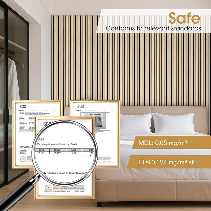 Acoustic Wood Slat Panels 2 Pack 106" x 12.6", Soundproof Wooden Wall Panels, 3D Fluted Panel for Interior Wall Decor, Living Room, Bedroom - Oak (Cover Approx. 19 sq.ft)