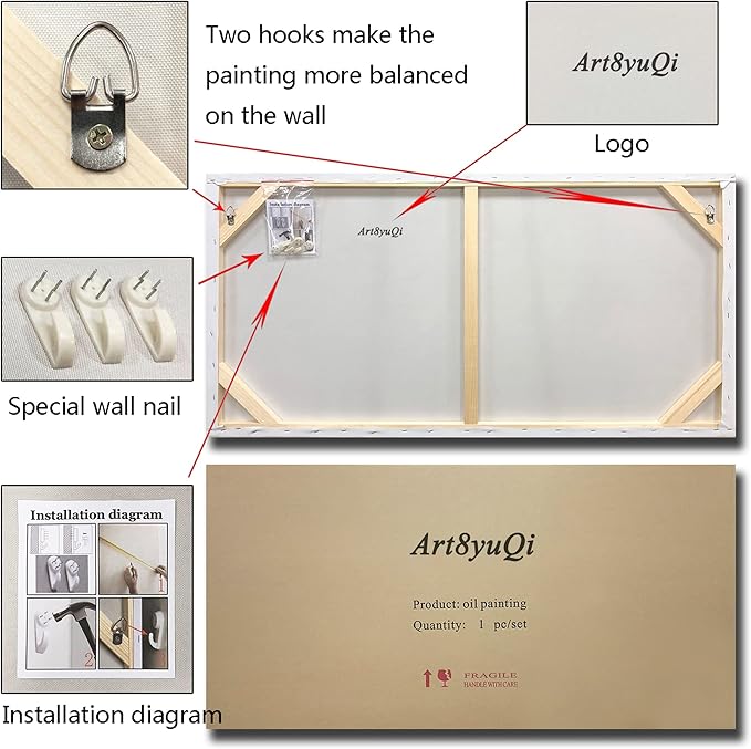 ART8YUQI Paintings - Texture color Wall Art Abstract City Views Picture Modern Landscape Artwork Oil Painting for Decor 30x45 Inch