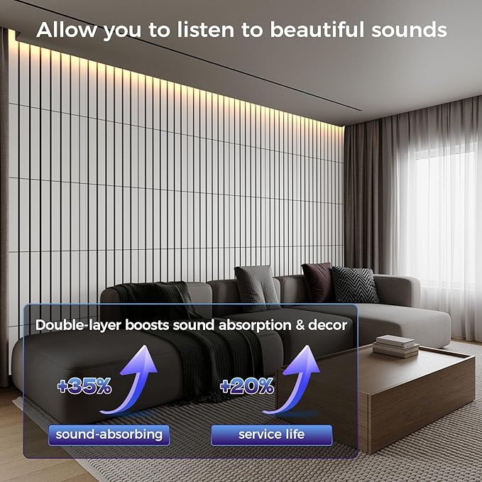 6 Pack 2-Layer Fold Soundproof Wall Panels, 24 x 12 x 0.43 in Large Sound Proof Foam Panels for Walls, 0.9lb/ft³ High Density, 3D Acoustic Panels,Artistic Noise Dampening Panels White&Black