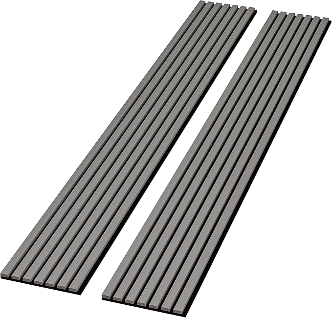 2-Pack 94” x 12.6” Acoustic Wood Wall Panels – 3D Slat Soundproofing for Walls & Ceilings – Elegant Decorative Panels for Modern Interior Design (Space Grey)