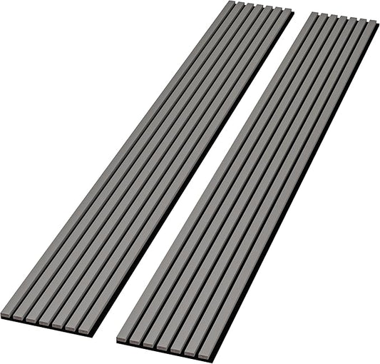 2-Pack 94” x 12.6” Acoustic Wood Wall Panels – 3D Slat Soundproofing for Walls & Ceilings – Elegant Decorative Panels for Modern Interior Design (Space Grey)