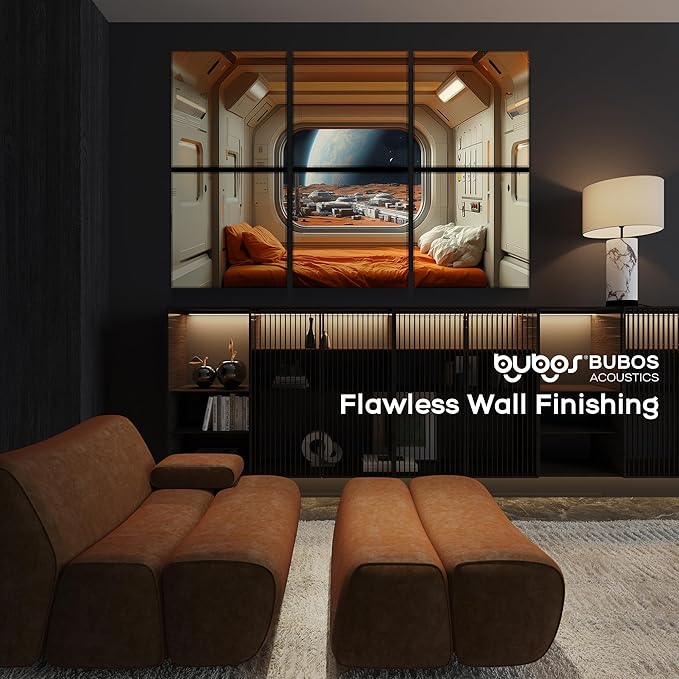 BUBOS 6 Pack Art Acoustic Panels Soundproof Wall Panel,70.8X47.2 Inches Large Sound Absorbing Panel,Self-Adhesive Decorative Acoustical Wall Panels, Acoustic Treatment for Home（Martian Settlers）