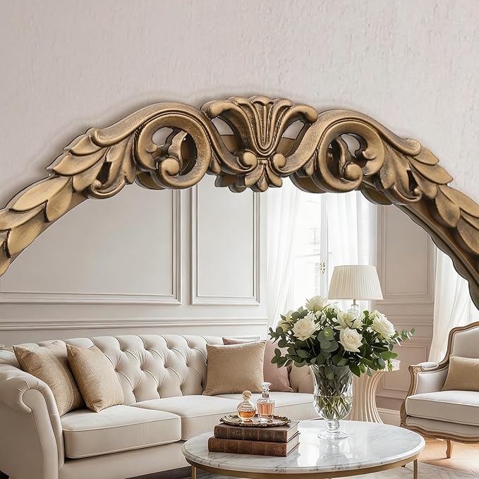 Large Gold Floor Mirror: 56"x 21" Vintage Full Length Mirror - Traditional Ornate Baroque Antique Body Mirrors for Bedroom/Cloakroom/Entryway/Hallway/Wall - Home Decor for Living Room