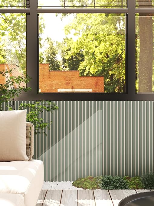 Alamosa Acoustic Paneling - 106' x 12.6' Soundproof 3D Slat Panels (Set of 20) in Green with White Base