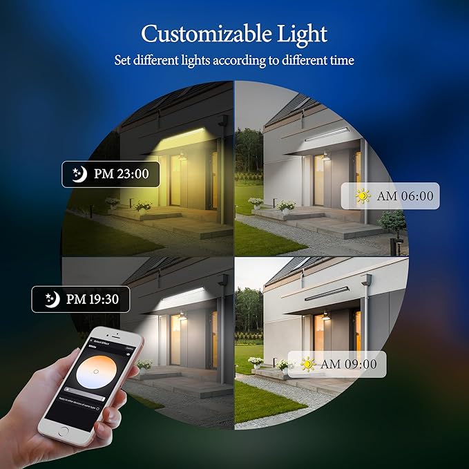 Smart Wall Washer Light 6CCT Adjustable Color Temperature & Dimmable 1%-100%, Super Bright LED Bar Light with Smart APP Control, Waterproof IP65, Timer & Remote for Indoor/Outdoor Decor