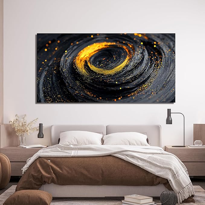 Abstract Wall Art Decor Wall Art Pictures for Living Room Abstract Canvas Art Wall Decor Minimalist Black Gold Wall Art Prints Modern Wall Art Decorations Artwork for Walls Office Home Decor 20" X 40"