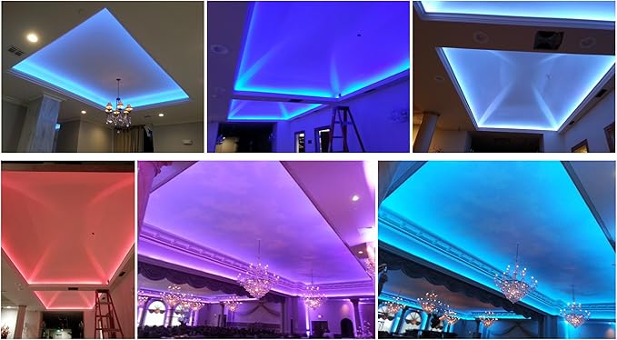 CBconcept 20 Feet RGB Color Changing 120V LED SMD5050 Flexible Flat LED Strip Rope Light - [Christmas Lighting, Indoor/Outdoor Rope Lighting] [Controller is Included]