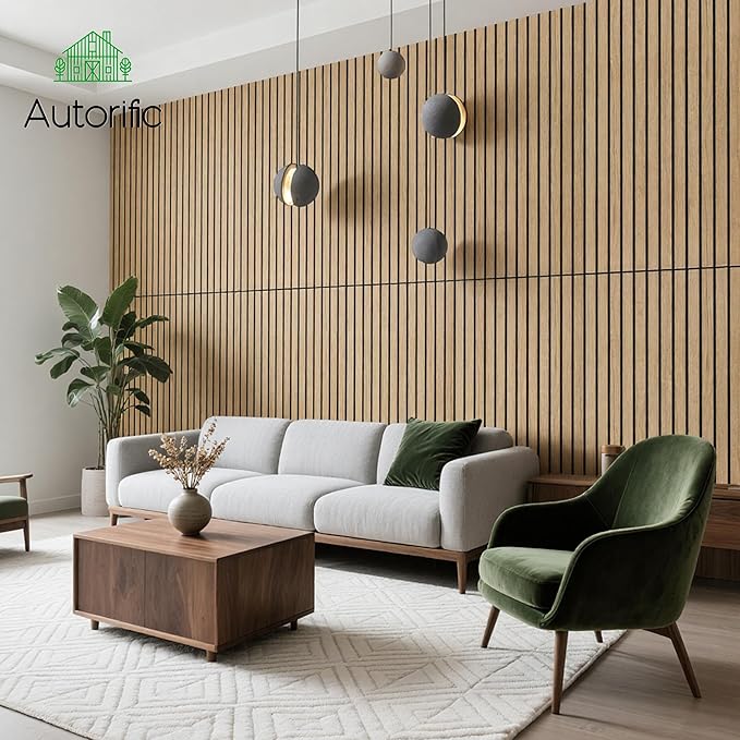 10 Pack Soundproof Wall Panels,Decorative Noise Dampening Panels,Sound Panels with Simulated Wood Grain Finish, 47.2”x23.6”,for Office,Home Theater,Studio,Living Room, Teak