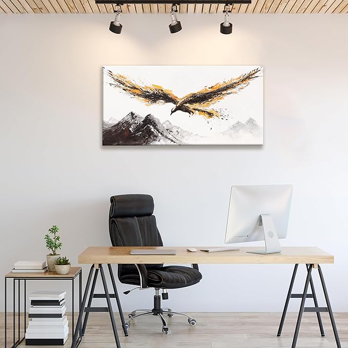 Canvas Wall Art Decor Painting Of Nature Animal Eagle Wall Art Painting Prints Picture Of Flying Eagle Print Canvas Picture For Bedroom Home Living Room Office 20 X 40 Inches