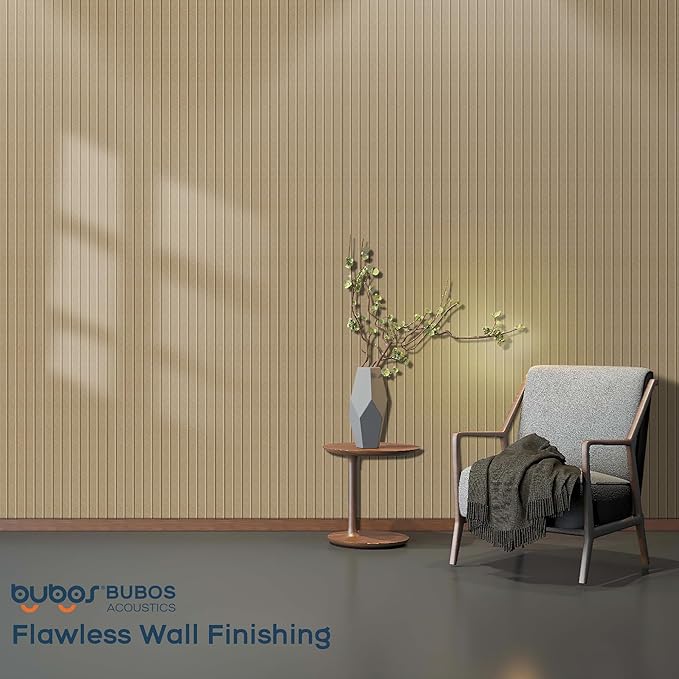 BUBOS 5 Pack Large Acoustic Panels,47.2" X 23.6" Self-Adhesive Acoustical Wall Panel, Sound Proof Panel for Office, Decorative Soundproof Wall Panels for Home Studio (Dark Camel)