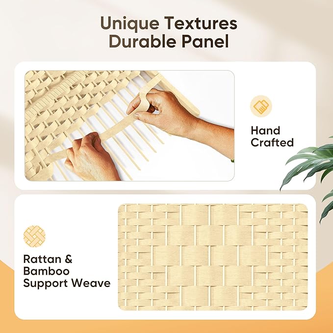 JOSTYLE Room Divider Wall 4 Panel 6FT Room Divider Panel, Privacy Divider Screen for Room Separation, Folding Parition Screen Freestanding for Bedroom Home Office Restaurant, Ivory White