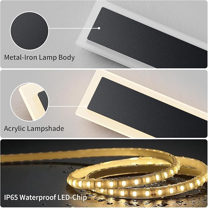 2 Pack 70.8 inch Modern Led Outdoor Wall Light, 3000K-6000K 10%-100% Dimmable Lights for Outside, IP65 Waterproof Wall Sconce Light with Remote Control for Porch,Hallway, Garage,Patio,Stairway,Yard