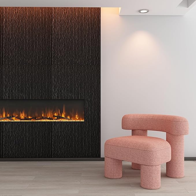 OUZUGIE 4 PCS Faux Stone Wall Panel 47.2’’ x 23.6’’ Interior Exterior Wall Decor 3D PU Panel with Flowing Water Design Black