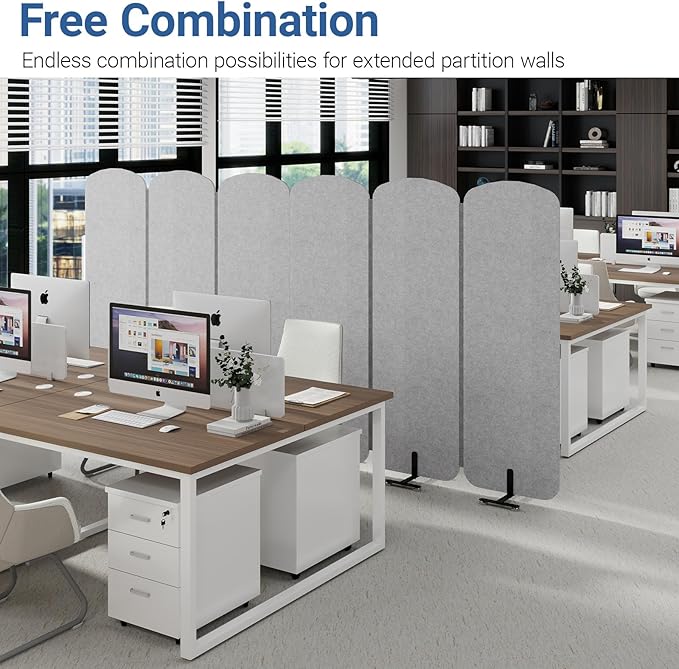 Natwind 3 Panel 73.2 x 71 inch Office Room Privacy Protect Space Divider Portable Partition,Wall Folding Cubicle Indoor Freestanding Acoustic Partition Temporary for Office Room