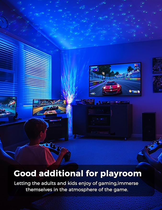 L LOHAS LED Night Light for Kids,Night Light Projector with Dusk to Dawn Sensor,9 Color Changing, Star Projector Galaxy Nightlight for Playroom Christmas Party Birthday Gifts