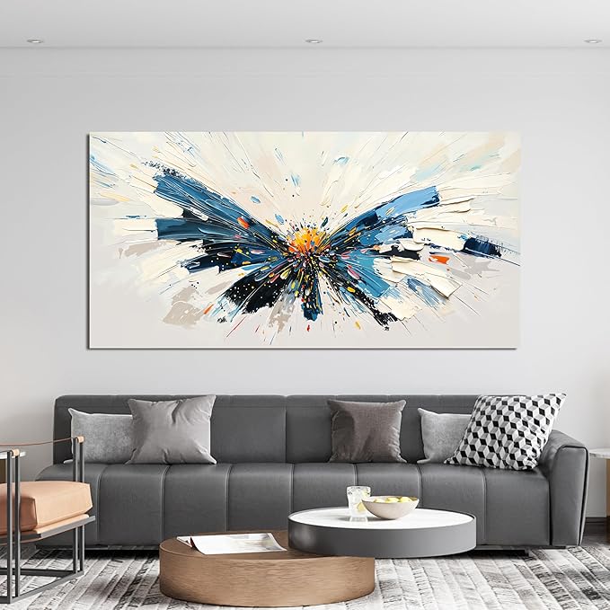 Canvas Wall Art Decor Abstract Modern Wall Art for Living Room Abstract Canvas Art Wall Decor Butterfly Wall Art Pictures Large Colorful Wall Art Prints Artwork for Walls Office Home Decor 24" X 48"