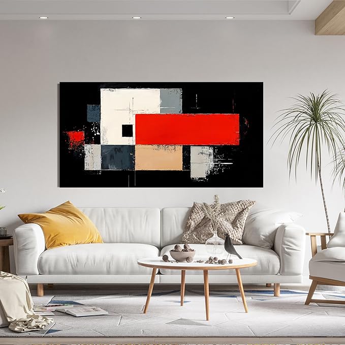 Abstract Wall Art Decor Large Modern Wall Art Decorations Wall Art Pictures for Living Room Abstract Canvas Art Wall Decor Black and White Wall Art Prints Artwork for Walls Bedroom Office Decor 24" X 48"