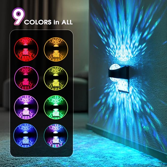 Night Lights Plug into Wall, Star Projector for Bedroom, Night Light Projector for Kids, 9-Color RGB Galaxy Nightlight with Dusk to Dawn Sensor for Bathroom, Home Gaming Room Decor Gifts