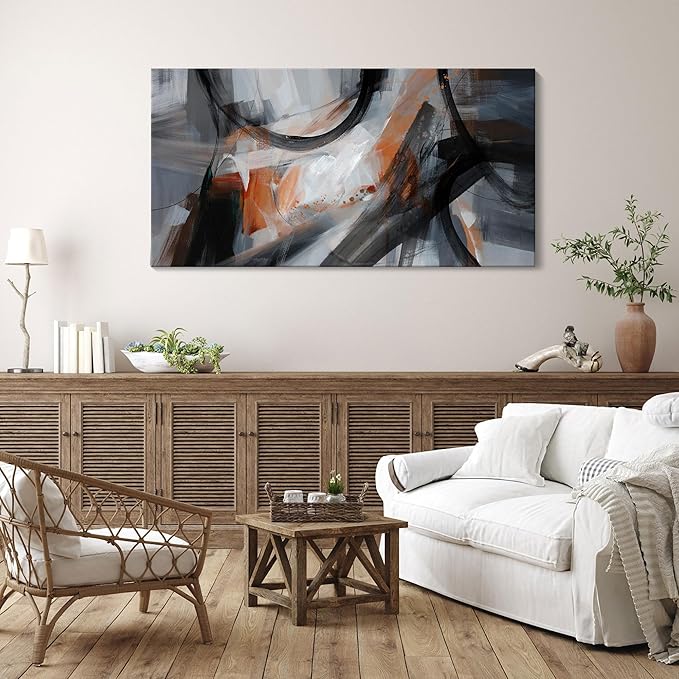 KLAKLA Large Wall Art - Abstract Canvas Wall Decor Modern Print Picture Artwork for Living Room Office Bedroom Home Decor - 48x24 Inches