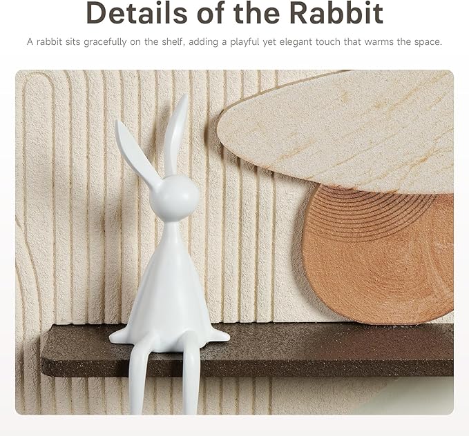 3D Textured Neutral Abstract Wall Art Decor With Shelf, Boho Beige and Brown Artwork for Walls With Green Accent, Modern Minimalist Wall Decor for Living Room, Hallway, Kitchen, Bedroom, Office, 24x24