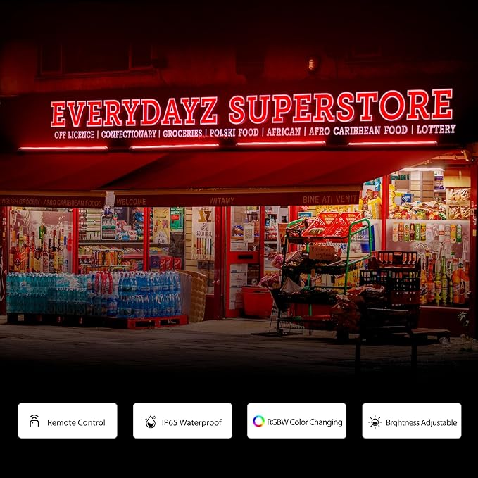 Linkable LED Wall Washer Light with RF Remote, 144W RGBW Color Changing LED Linear Light Bar, AC120V 40" Waterproof RGB Wall Wash Lights for Oudoor & Indoor Lighting Projects, ETL Certified