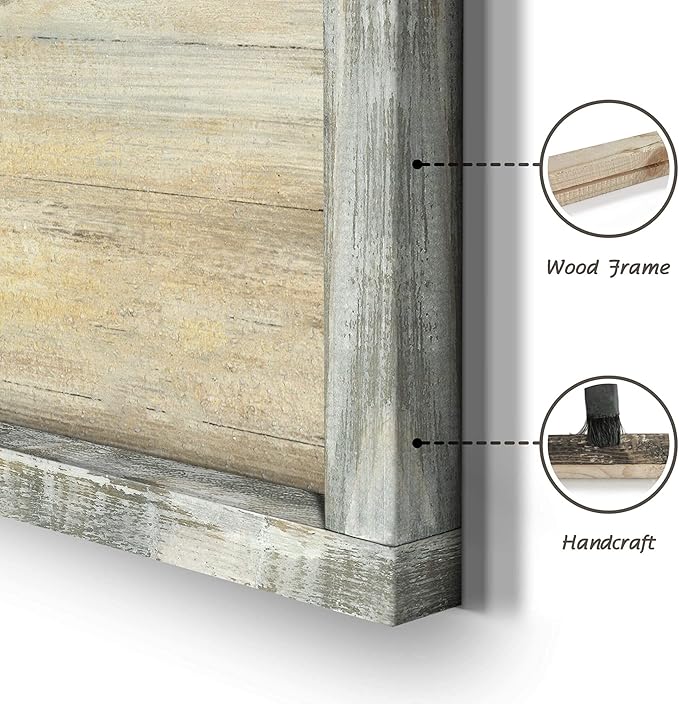 Coastal Framed Painting Wall Decor: Abstract Ocean Wall Art 40"x20" Seagulls Oil Painting Style Beach Picture Printed on Wood Seascape Artwork for Bedroom