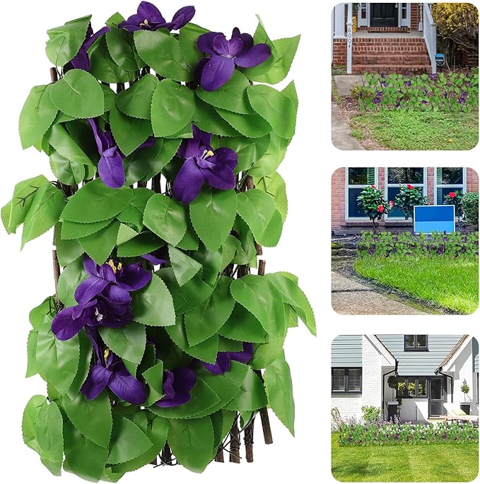 Artificial Green Plant Fence Small Lifelike Leaf Wall Privacy Screen Outdoor Balcony Garden Trellis Decorative Faux Leaf Panel Cloth