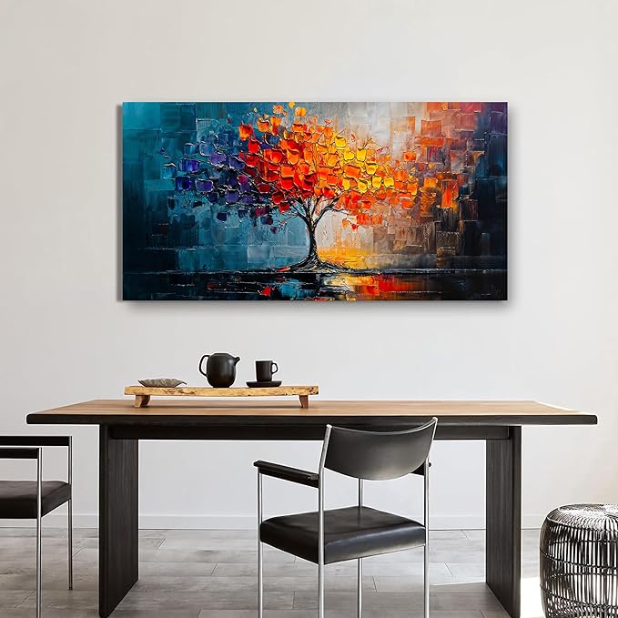 Canvas Wall Art Decor Modern Wall Art Pictures for Living Room Tree of Life Wall Art Decor Colorful Wall Art Prints Canvas Art Wall Decor Artwork for Walls Kitchen Bedroom Office Wall Decor 20" X 40"