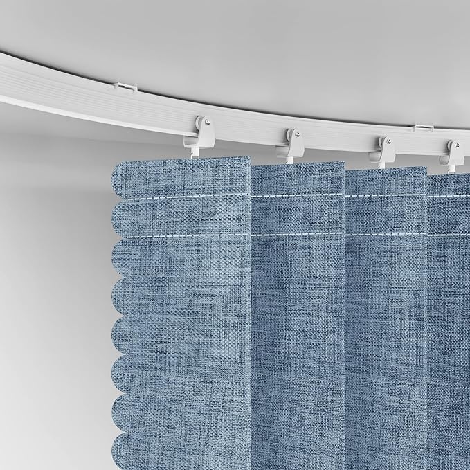 100% Blackout Privacy Room Divider Curtains Thermal Blackout Curtain for Patio Door, Include Ceiling Curtain Track, Bedroom Partition and Shared Office Space(Blue, W100 x L108, 1 Pack)