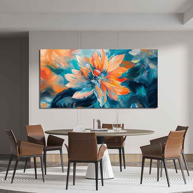 Canvas Wall Art Decor Large Wall Art Pictures for Living Room Artwork for Walls Oversized Colorful Flowers Wall Art Decorations Canvas Art Wall Decor Bedroom Home Aesthetic Wall Decor 29" X 58"