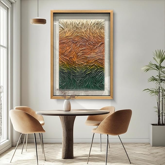 BrightA Textured Colorful Wall Art Handmade Leather Large Artwork Large Wall Art for Living Room Bedroom Hallway Wall Decor 39.4"x59"