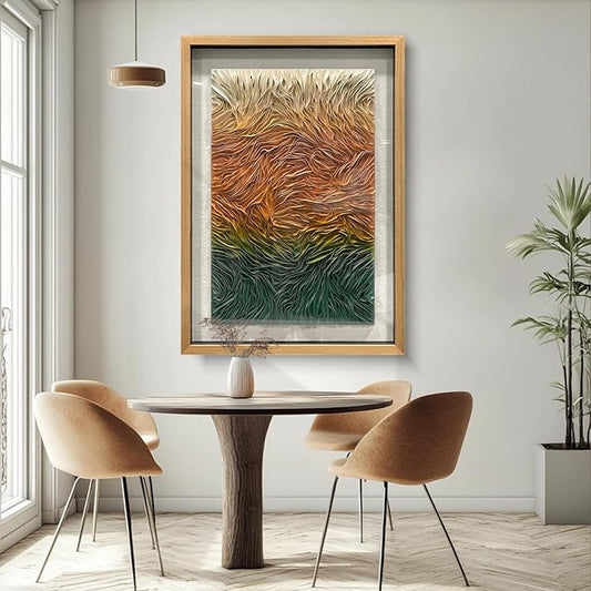 BrightA Textured Colorful Wall Art Handmade Leather Large Artwork Large Wall Art for Living Room Bedroom Hallway Wall Decor 39.4"x59"