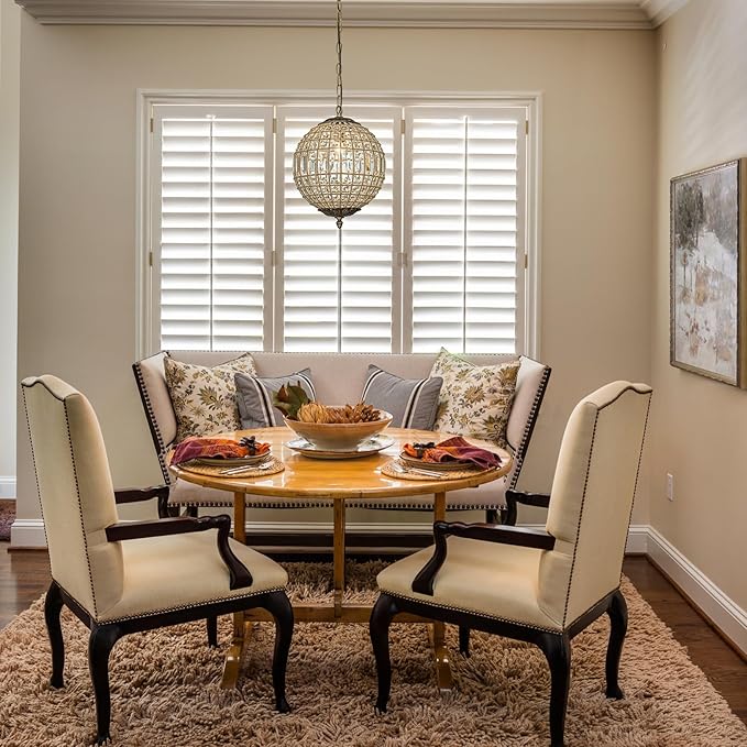 ALOADECOR 1-Light 12" Vintage and Glam Antique Gold Globe Clear Crystal Chandelier Ornate Sphere Pendant Light Retro Cage-Style Shade Chandeliers with Clear Glass Bead for Kitchen Island