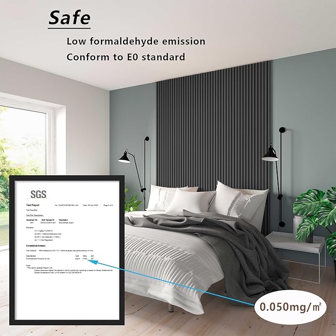 2 Piece Wood Slat Acoustic Panels for Stylish Decor and Noise Reduction, 3D Textured Panel for Ceiling and Wall - Black Oak (94.5 L x 12.6 W in)