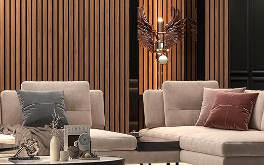 94" L x 24" W Acoustic Wood Wall Paneling, Decorative Sound Proof Panels for Walls and Ceilings, 3D Slat Wood Wall Panels (Set of 10) (Light Maple)