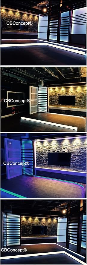 CBConcept UL Listed, 20 Feet,Super Bright 5400 Lumen, 6000K Pure White, Dimmable, 110-120V AC Flexible Flat LED Strip Rope Light, Commercial Grade, Indoor Outdoor use, Ready to plug n shine