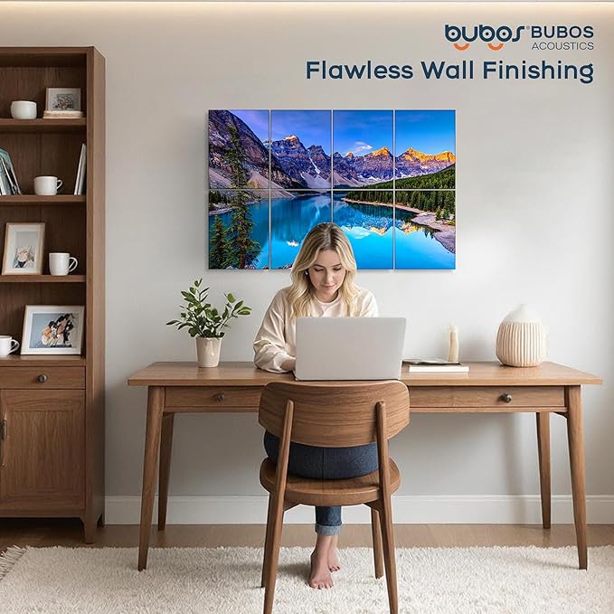 BUBOS 8 Pack Art Acoustic Panels Soundproof Wall Panel,47.2X31.4 Inches Sound Absorbing Panel,Self-Adhesive Decorative Acoustical Wall Panels, Acoustic Treatment for Ceiling Home Office（Banff Park）