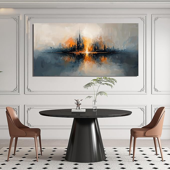 Large Canvas Wall Art Decor Modern Black Wall Art Prints Abstract Canvas Art Wall Decor Wall Art Pictures For Living Room Abstract City Wall Art Decorations Office Home Decor Aesthetic 24" X 48"