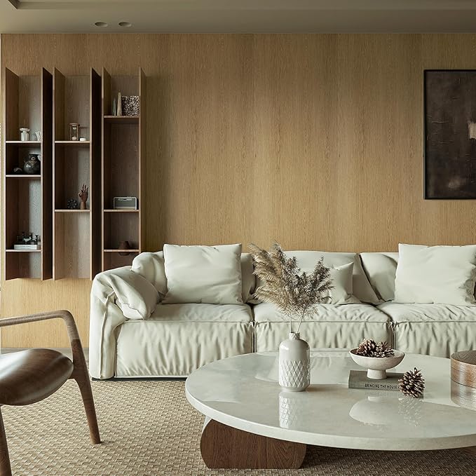 157x31 Wide Peel and Stick Wallpaper Thick Brown Wood Grain Contact Paper Self Adhesive Waterproof Faux Wood Wallpaper for Bedroom Bathroom Kitchen Walls Textured Wallpaper Renter Friendly